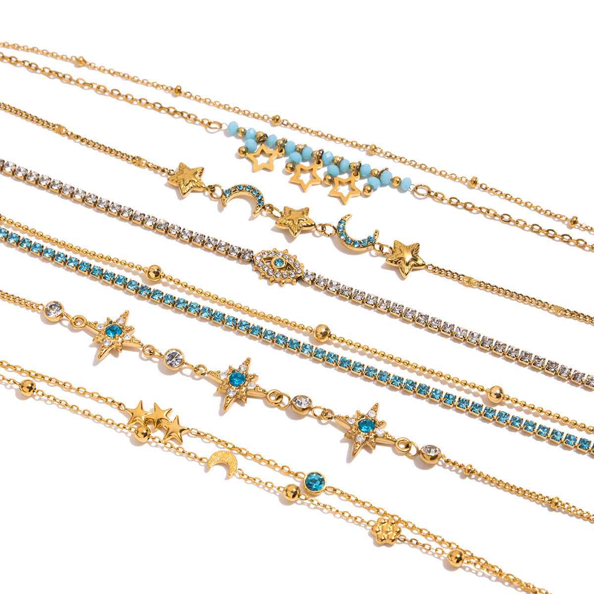 Resort-style Zircon Stainless Steel Bracelet