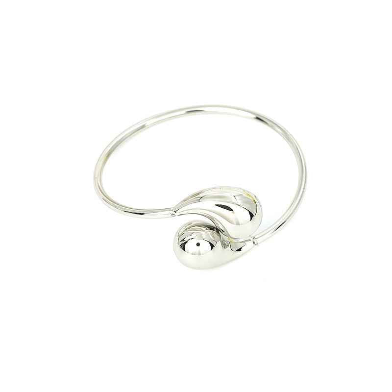 18k Goldstainless Steel Irregular Teardropshaped Open Bracelet I
