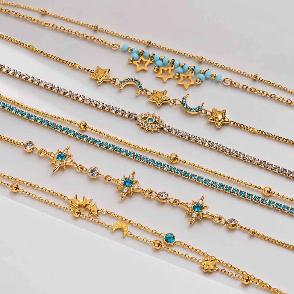 Resort-style Zircon Stainless Steel Bracelet